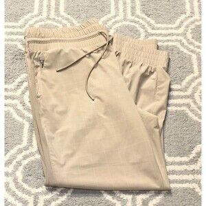 Athleta Brooklyn Jogger Pants Womens 16 Beige Pull On Stretch Travel Athletic